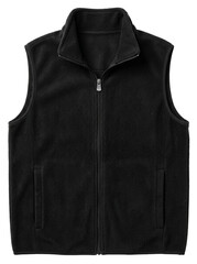 Corporate Finance Black Fleece Zip Up Vest Cutout on Transparent Background © umang