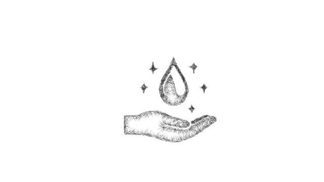 Sketch mana blessing icon animation - smooth progressive reveal