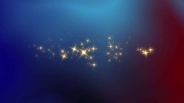 Festive Gold Sparkle star burst for New Year & Christmas Celebration, 4k Sparkle dust trail loop transition, Golden energy burst on movement of gradient ramp color background, glittering star burst
