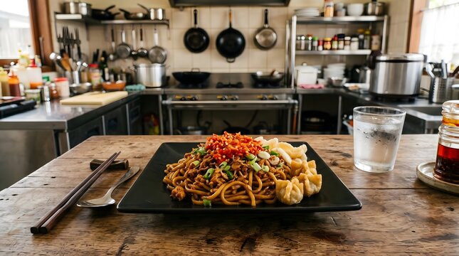 Indonesian spicy noodles mie gacoan