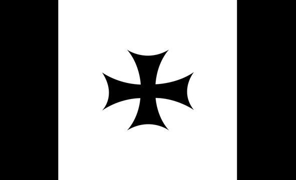 Vector illustration of the official flag of Abasha Municipality, located in the country of Georgia, featuring a central traditional cross emblem on an isolated background