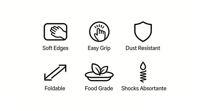 Soft edge touch screen shield arrow seedling spring water droplet icon, rounded and easy to grip, dustproof and foldable, food grade shock absorber, suitable for children's tableware and household 
