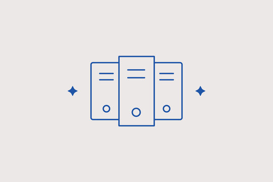 Triple blade server chassis towers line icon for cloud data center, web mainframe host, tech giant. Powerful vector illustration for hosting hardware.