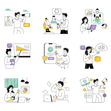 Loppy Line vector illustration set 03