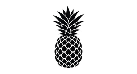 Obraz premium Pineapple Silhouette On White Background A Tropical Fruit Illustration
