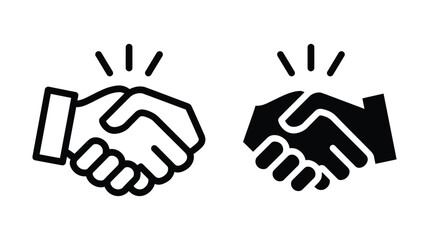 Obraz premium Handshake icon set for business partnership and agreement illustration