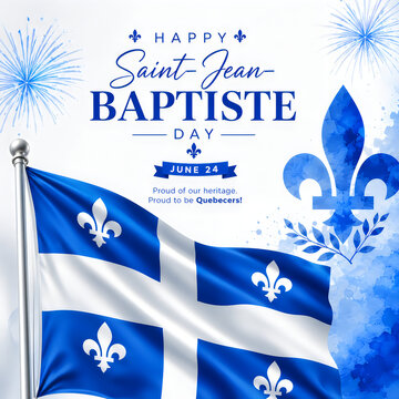 Saint jean baptiste day quebec flags and fleur de lis