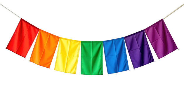 Rainbow Flag Banner Hanging Isolated