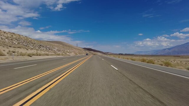 395 Scenic Byway North 4 Owens Lake to Lone Pine 11 Front View MultiCam Driving Plate Sierra Nevada Mts California
