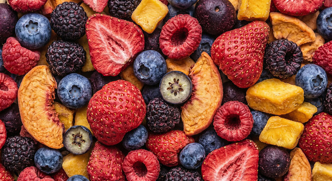 Freeze Dried Strawberry Texture Background
Natural Fruit Snack Pattern with Vibrant Red Surface Detail