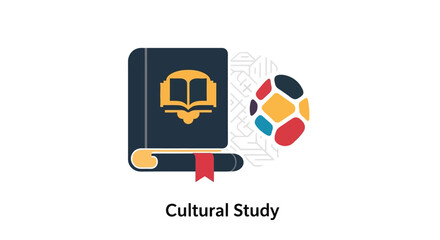 Fototapeta premium Cultural Study Concept: Open Book with Colorful Abstract Pattern