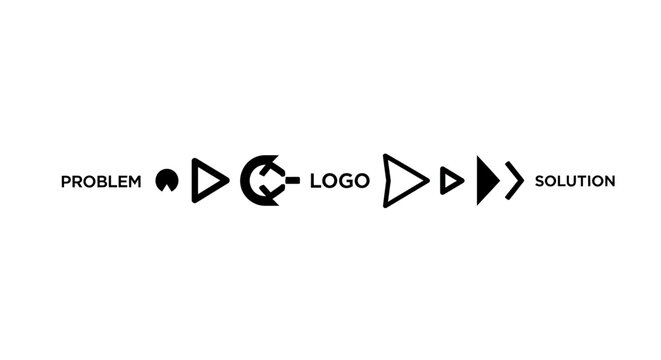 Creative Process Flow: Problem to Solution with Logo Design