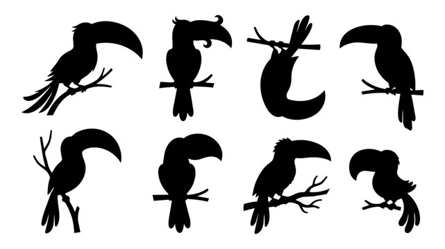 Toucan Silhouette Vector Set for Branding and Logo Design