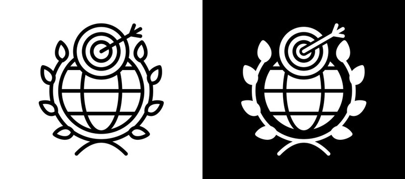 Peacekeeping Mission Icon Set In Black And White Filled Style Collection