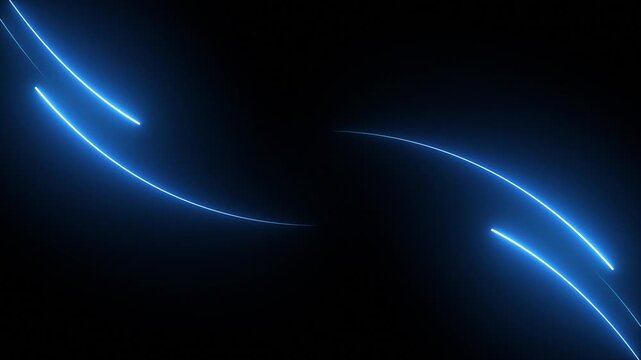 Royal blue color glowing neon wavy lines moving diagonally in opposite directions hi tech design loopable black geometrical background 