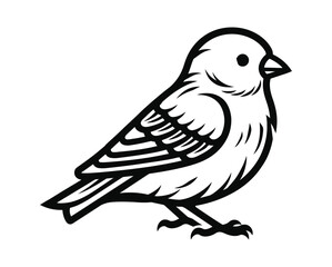 Fototapeta premium Bird icon illustration in black and white with simple design