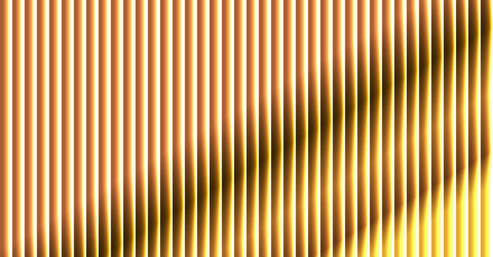 Abstract background of vertical golden parallel lines with diagonal shadow abstract background