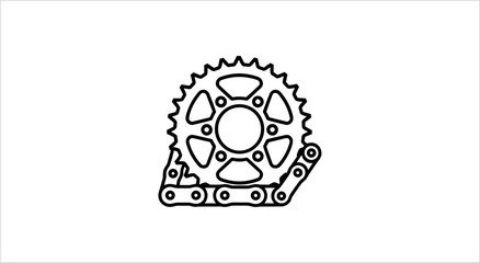 Fototapeta premium Motorcycle Chain and Sprocket Icon Illustration.