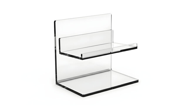 Modern floating glass shelf unit in minimalist design