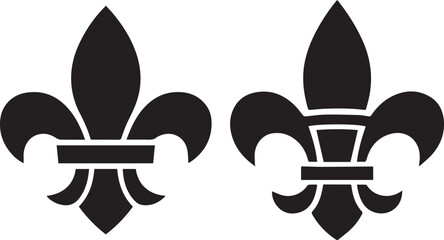 Black fleur-de-lis symbol with horizontal bar vector illustration Vector © MSTJESMIN