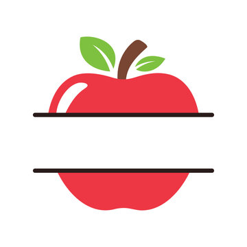 Modern vector icon of a healthy red apple, perfect for school themes or custom monogram designs