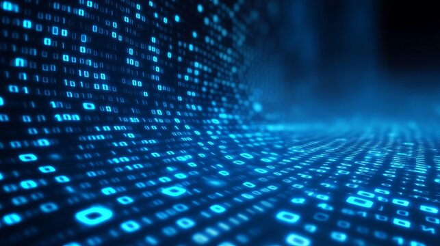Abstract Blurry Background with Blue Aesthetic for Computer Communication in the Cyberspace Era