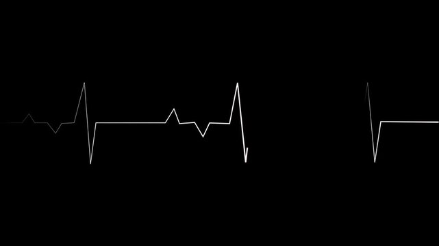 4k animation heart beat with line on background. 4k seamless loop animation