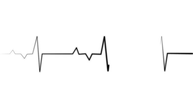 4k animation heart beat with line on background. 4k seamless loop animation