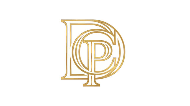 Golden interlocking monogram letters logo design