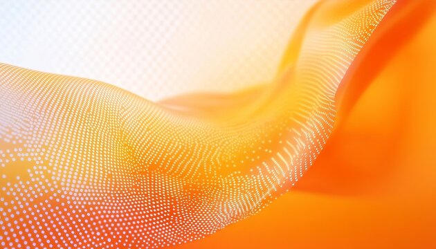 Abstract wavy background with a repeating pattern of small dots in vibrant shades of deep orange.