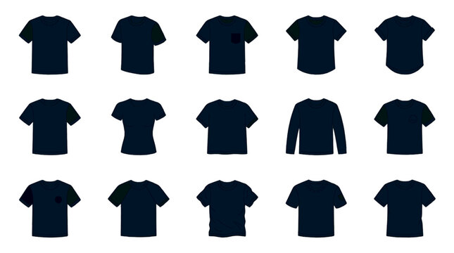 Collection of Navy Blue T-Shirts and Tops Variety