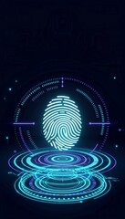 Fototapeta premium Futuristic Digital Fingerprint with Abstract Circuit Design