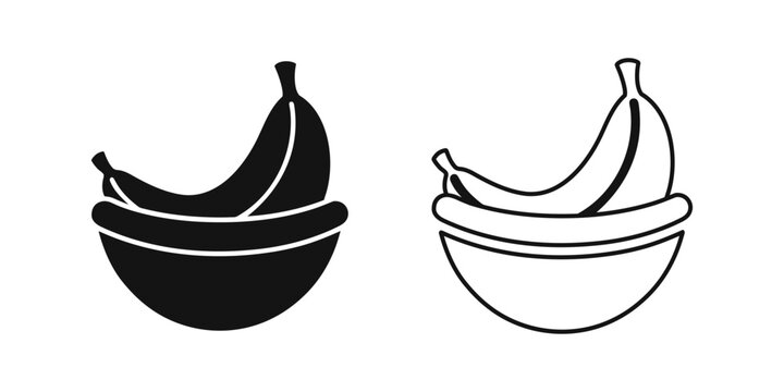 Banana Split Icon Vector Dessert Illustration.