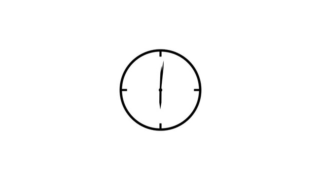 Simple clock icon 4k animation video.