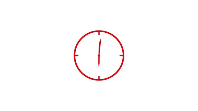 Simple clock icon 4k animation video.