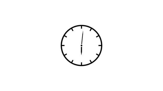 Clock Animation in 12 Hour Loop animation with optional luma matte. Alpha Luma Matte included. 4k animation video.