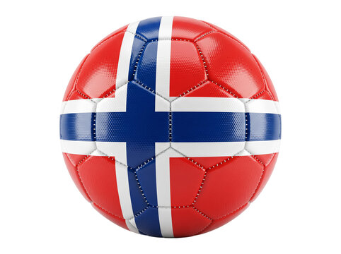 Soccer Ball with the Colors of the Danish Flag Featuring Football, Red, White with Blue and Scandinavian Elements for National, Design Projects