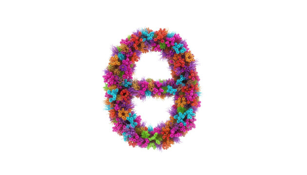 Greek Letter Theta Made of Colorful Coral Reef