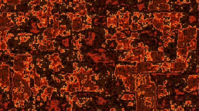 Abstract fiery red and black textured background animation. Fiery lava texture for dramatic action video game intro. Fiery texture animation for graphic backdrop.