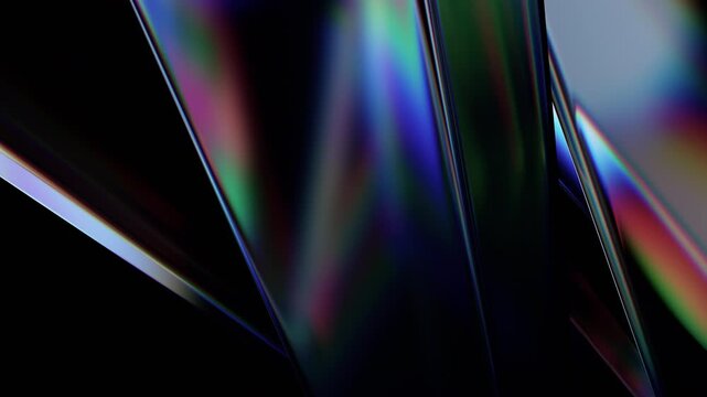 Abstract rotating glass shapes, 4k seamless loop 3d animation