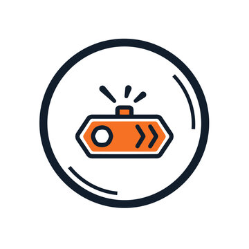 Flat Design Icon of a Security Camera Device.
