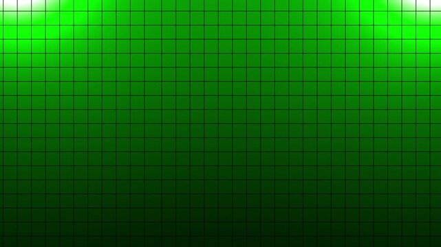 Green gradient grid background with dark texture animation. Digital grid symbol for network server data matrix layout. Digital grid animation for scifi user screen.