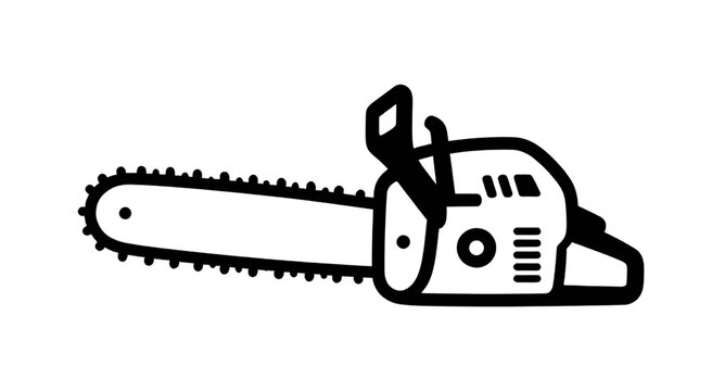 chainsaw, chainsaw icon, chainsaw outline, chainsaw vector, power tool, cutting tool, forestry tool, garden tool, saw machine, electric chainsaw, gasoline chainsaw, mechanical tool, wood cutting, timb