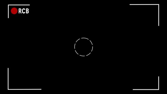 Camera viewfinder with recording indicator video overlay. Camera viewfinder symbol for video recording smartphone app. Digital camera icon animation for interface.