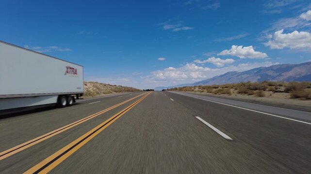 395 Scenic Byway North 4 Owens Lake to Lone Pine 12 Front View MultiCam Driving Plate Sierra Nevada Mts California