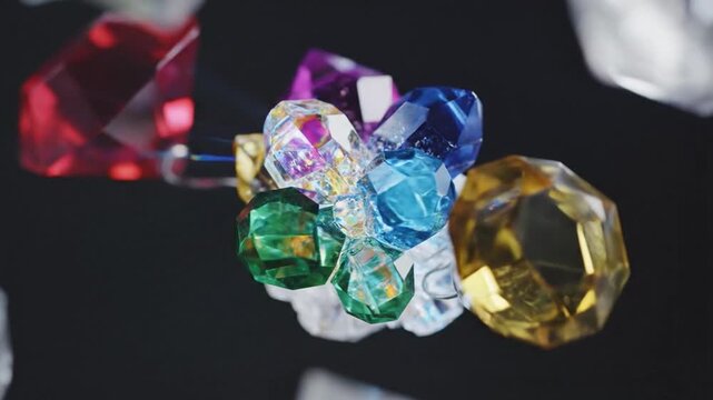 Crystal Color Glow Refracting Through Angular Surfaces