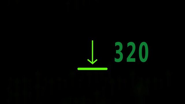 Green down arrow and number eighty eight on black. Financial loss symbol for negative corporate profit performance metrics.