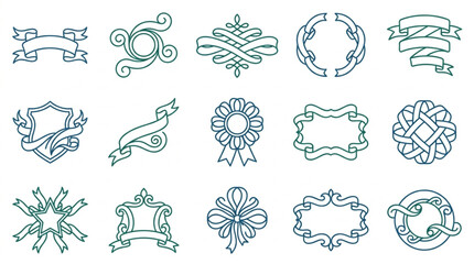 Obraz premium Vintage Ornamental Border Designs and Embellishments