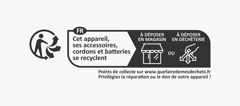 Triman logo for electrical appliances and batteries sign vector