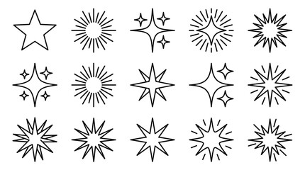 Obraz premium Collection of various starburst shapes and designs.